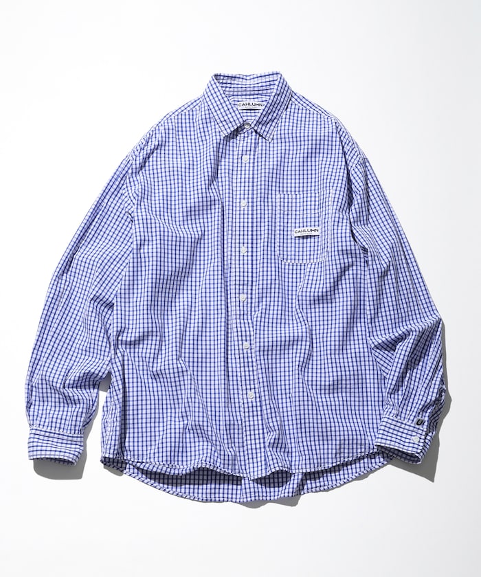 CAHLUMN Magazine Pocket Broad Shirt(Gingham) / 格紋襯衫