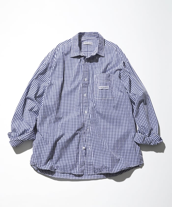 CAHLUMN Magazine Pocket Broad Shirt(Gingham) / 格紋襯衫