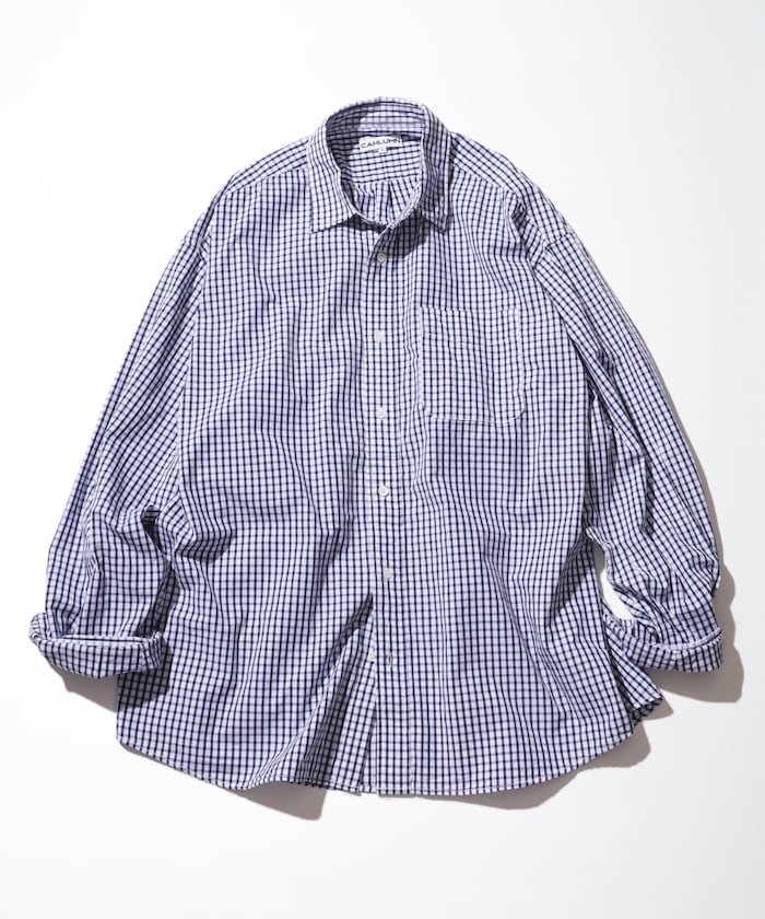 CAHLUMN Magazine Pocket Broad Shirt(Gingham) / 格紋襯衫