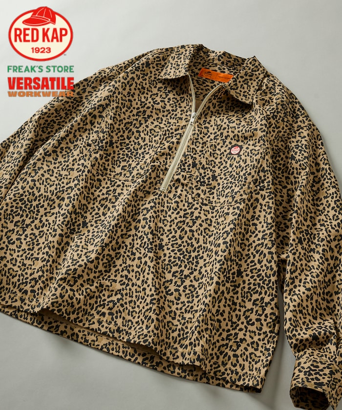 RED KAP × FREAK'S STORE / 別注雙口袋半拉鍊套頭長袖襯衫