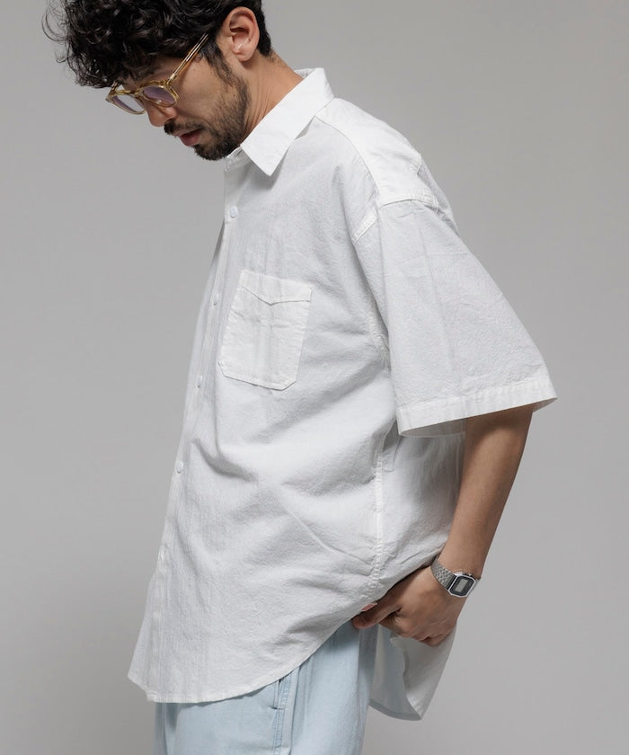 HINSON / 別注 皺感 短袖襯衫