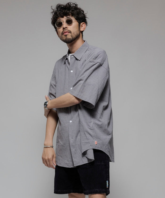 HINSON / 別注 皺感輕薄 短袖襯衫