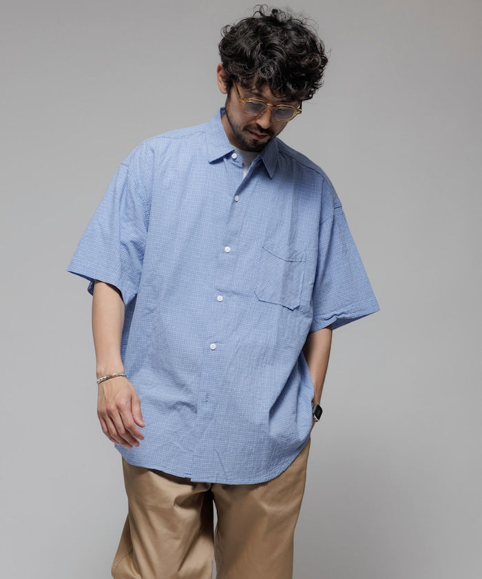 HINSON / 別注 皺感輕薄 短袖襯衫