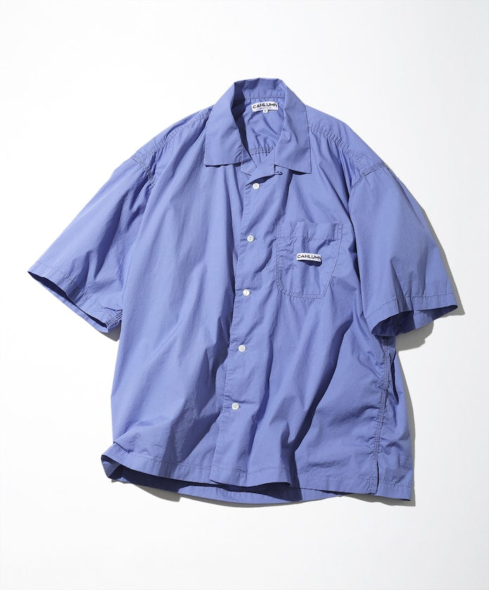 CAHLUMN Magazine Pocket Chain Stitch Open Collar Shirt / 三本針開襟短袖襯衫