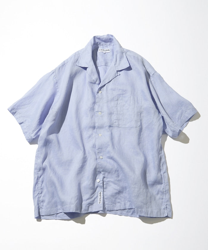 CAHLUMN Linen Open Collar Short Sleeve Shirt / 亞麻開領短袖襯衫