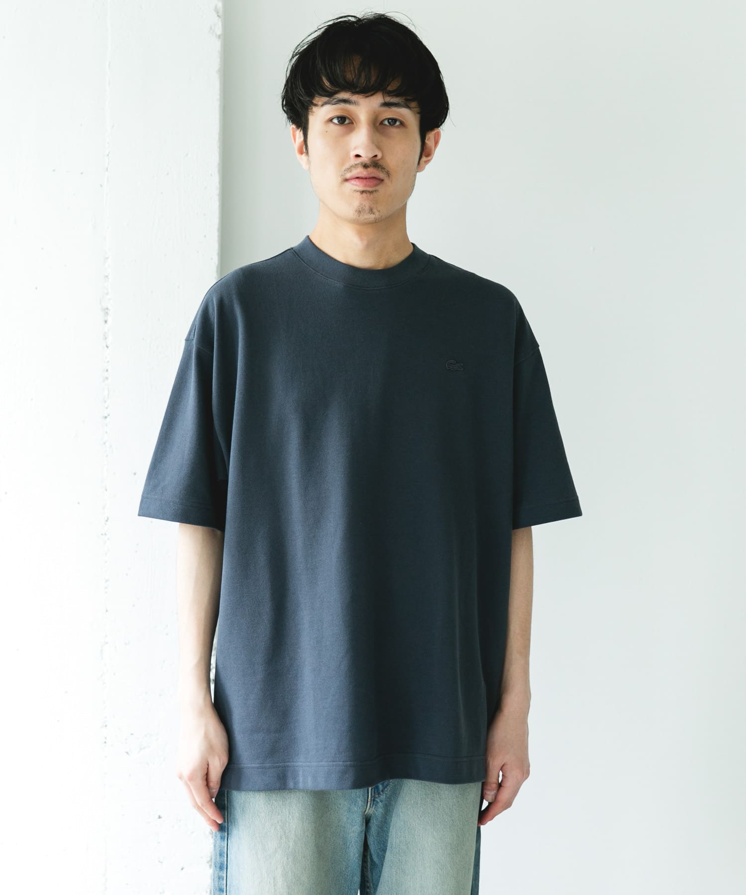 LACOSTE×DOORS MOSS STITCH SHORT-SLEEVE T-SHIRTS / 鹿子布寬鬆短袖T恤
