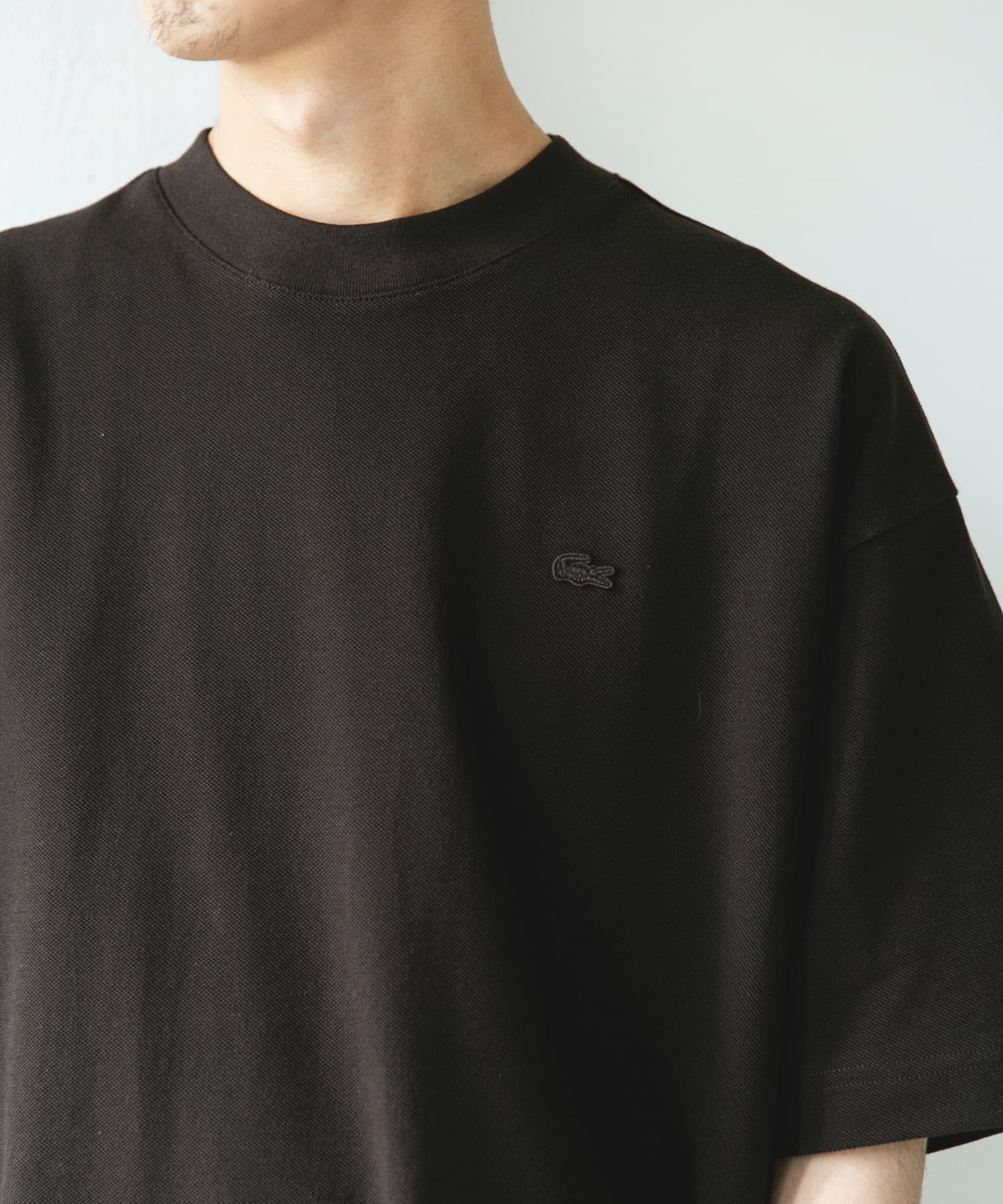 LACOSTE×DOORS MOSS STITCH SHORT-SLEEVE T-SHIRTS / 鹿子布寬鬆短袖T恤