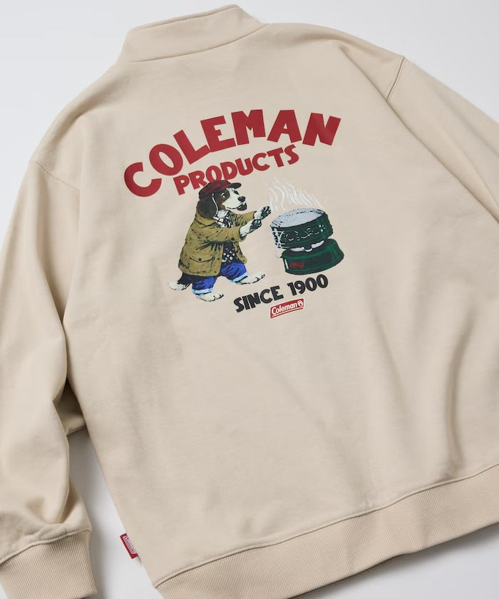 Coleman × FREAK'S STORE / 復古型錄狗狗圖案 拉鍊半領衫(日本聯名限定)