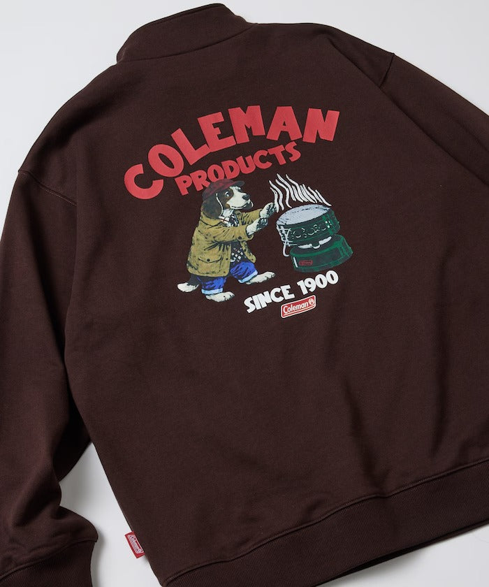 Coleman × FREAK'S STORE / 復古型錄狗狗圖案 拉鍊半領衫(日本聯名限定)