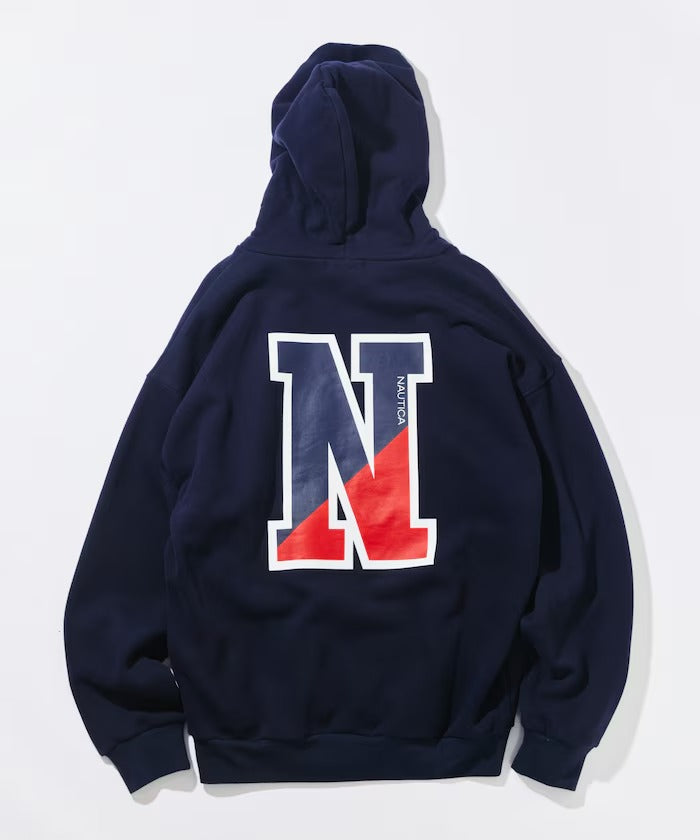 NAUTICA / 寬鬆學院LOGO 連帽衫