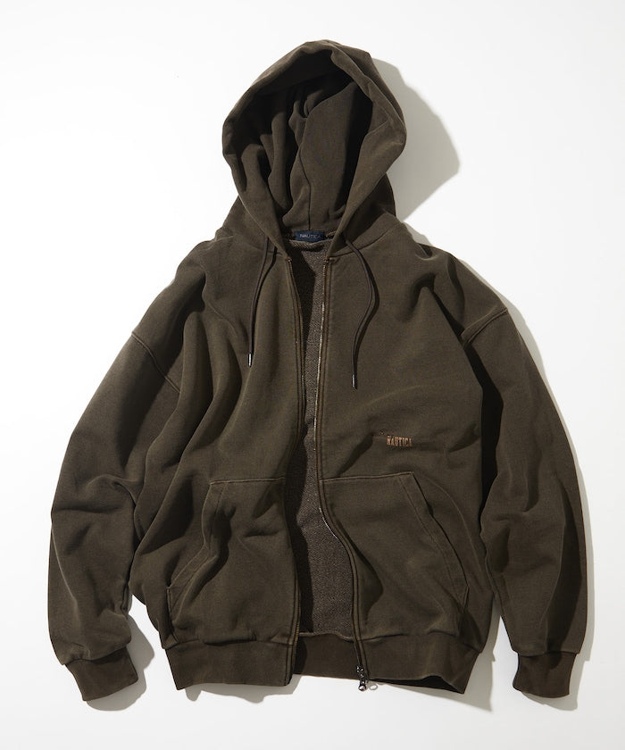 NAUTICA / 刷舊 雙向拉鍊帽衫