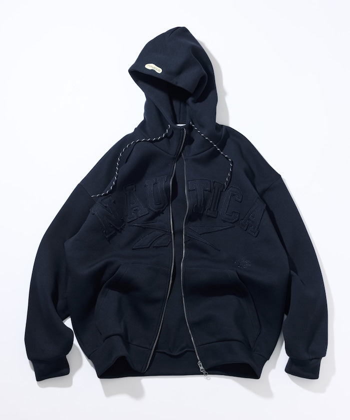 NAUTICA JP X REEBOK / 雙品牌拱形字樣 拉鍊連帽衫