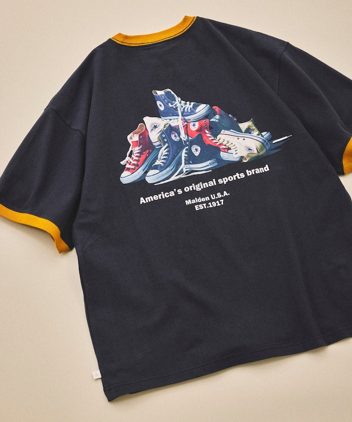 CONVERSE / 鞋履主題背面印花短袖T恤