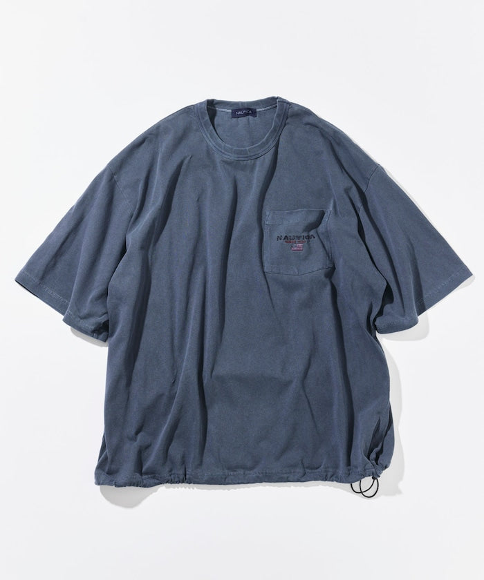 NAUTICA JP / 寬鬆剪裁 美式旗標 水洗染色 抽繩口袋T恤