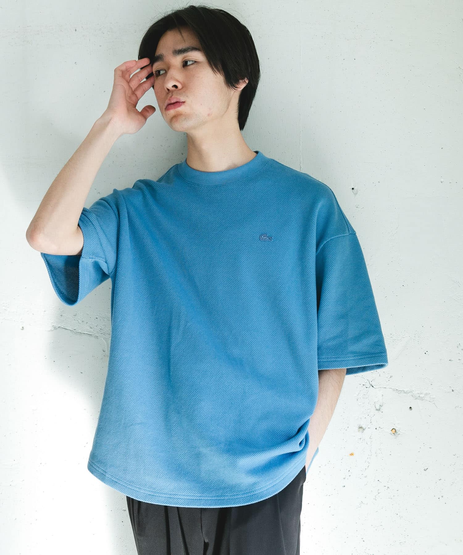LACOSTE×DOORS THICK PIQUE ROUND SHORT-SLEEVE / 厚磅鹿子布圓領短袖T恤