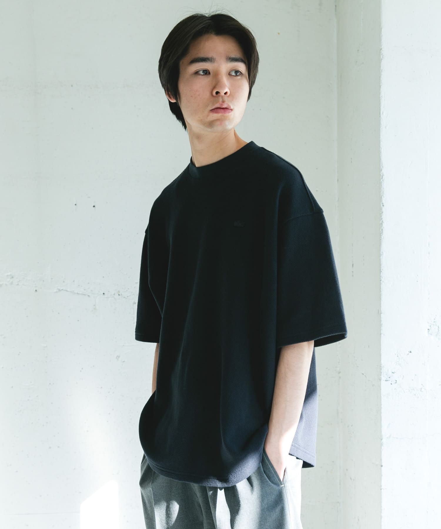 LACOSTE×DOORS THICK PIQUE ROUND SHORT-SLEEVE / 厚磅鹿子布圓領短袖T恤
