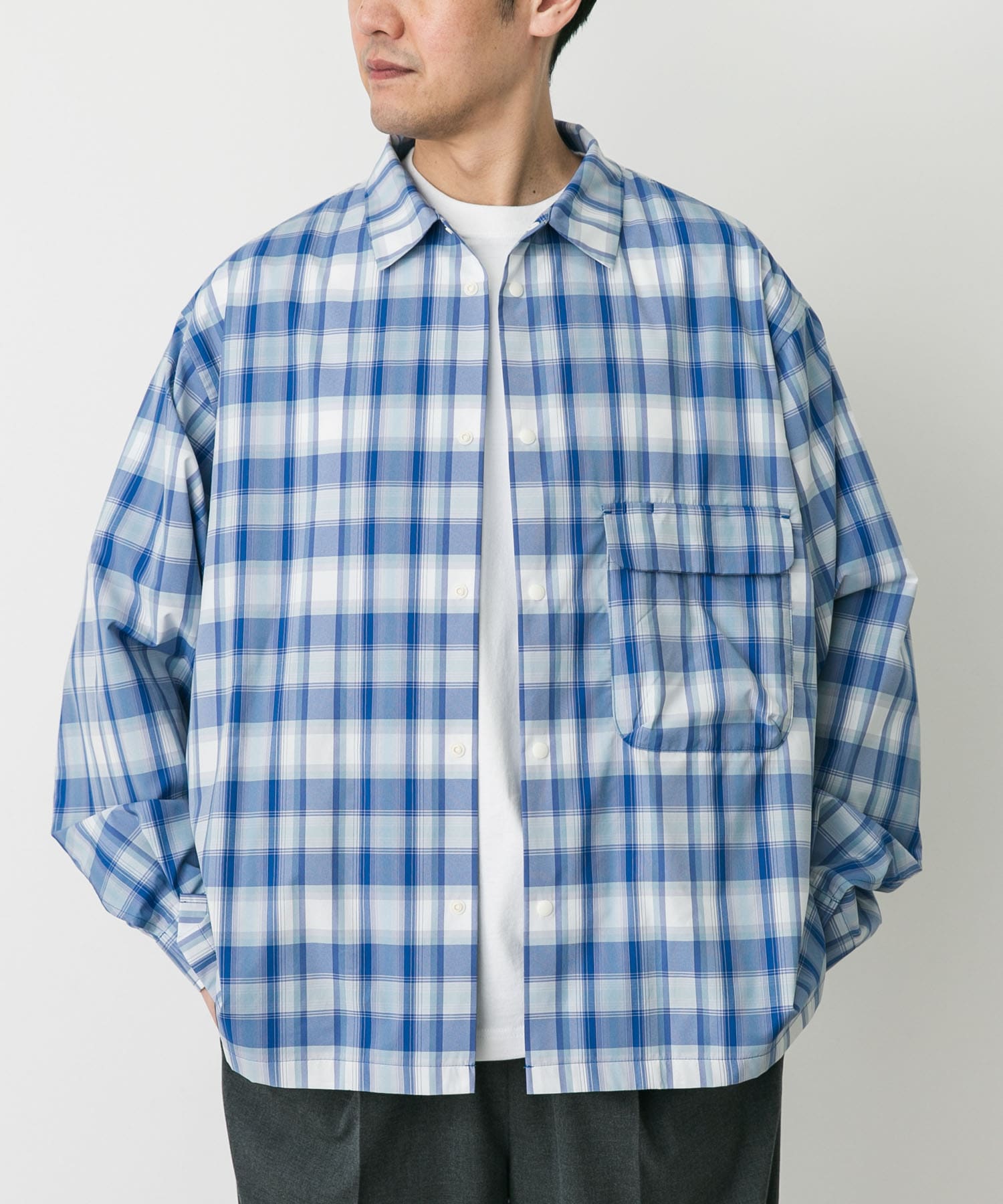 Snow Peak Snow Peak Apparel FADE CHECK BREEZY SHIRTS / 淡色漸層格紋透氣襯衫