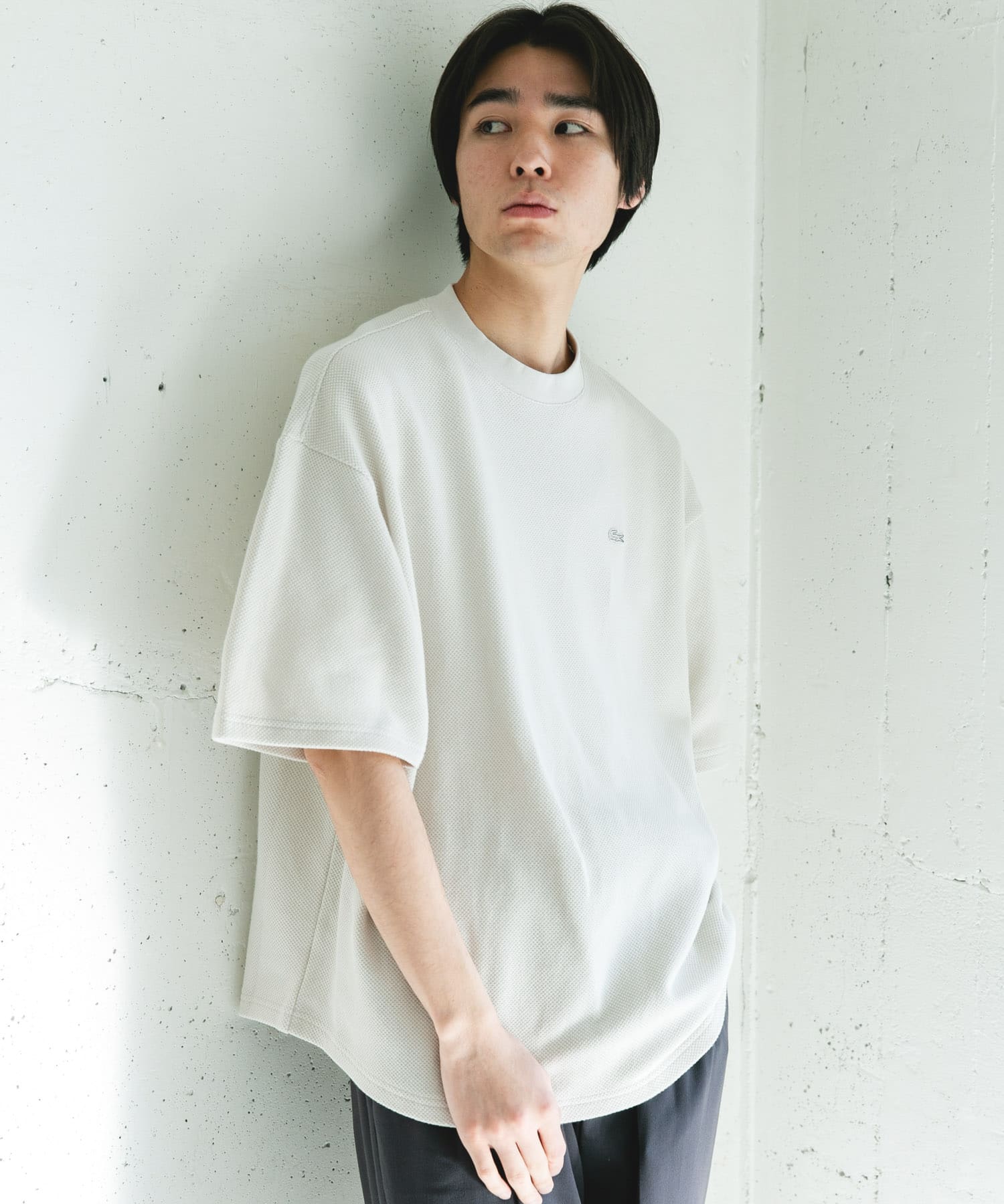 LACOSTE×DOORS THICK PIQUE ROUND SHORT-SLEEVE / 厚磅鹿子布圓領短袖T恤