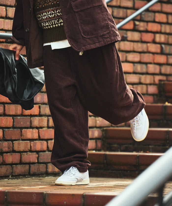 NAUTICA / 燈芯絨寬版褶裝長褲