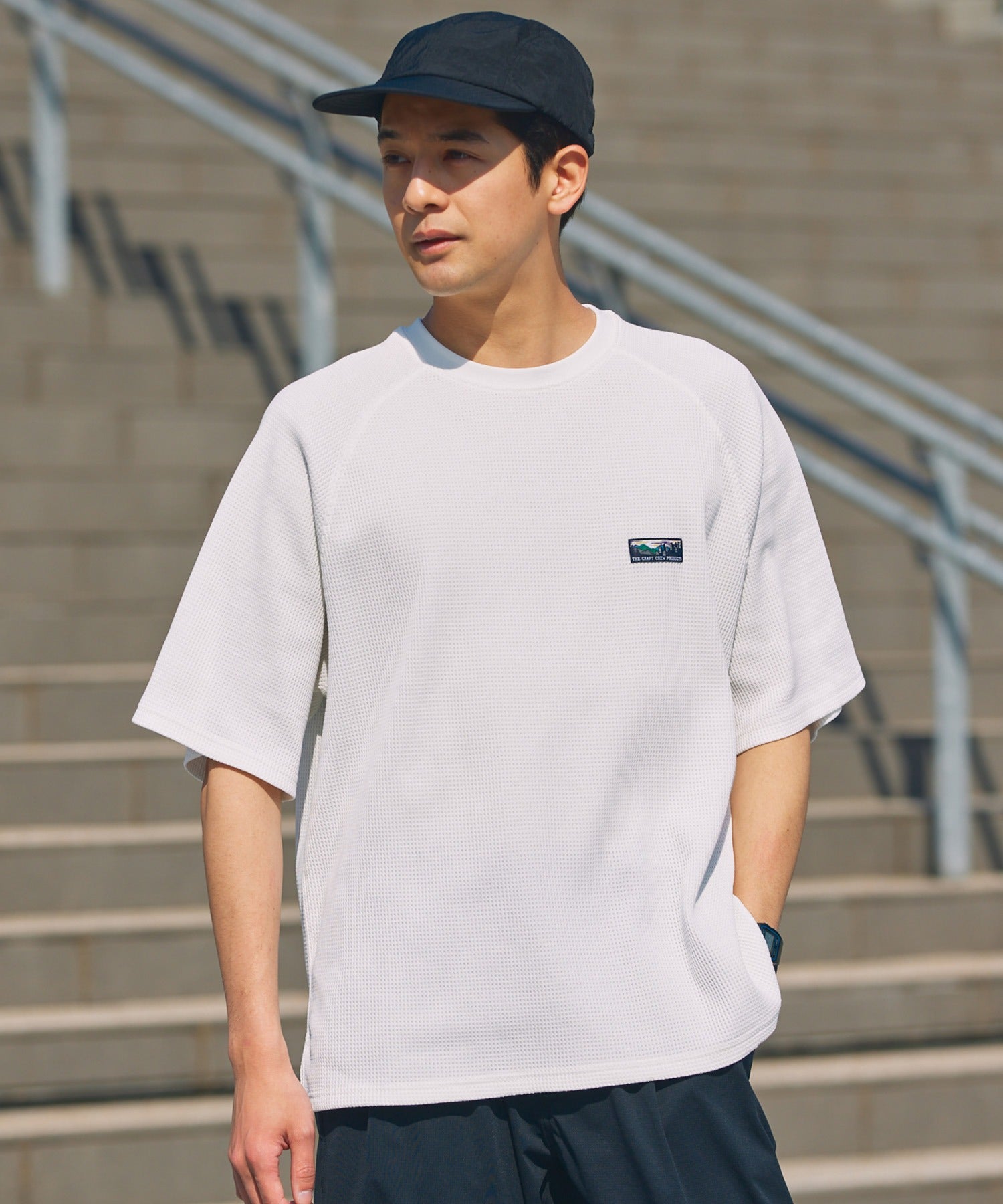 THE CRAFT CREW PRODUCTS / 機能抗菌 UV防護 重磅 華夫格 短袖T恤