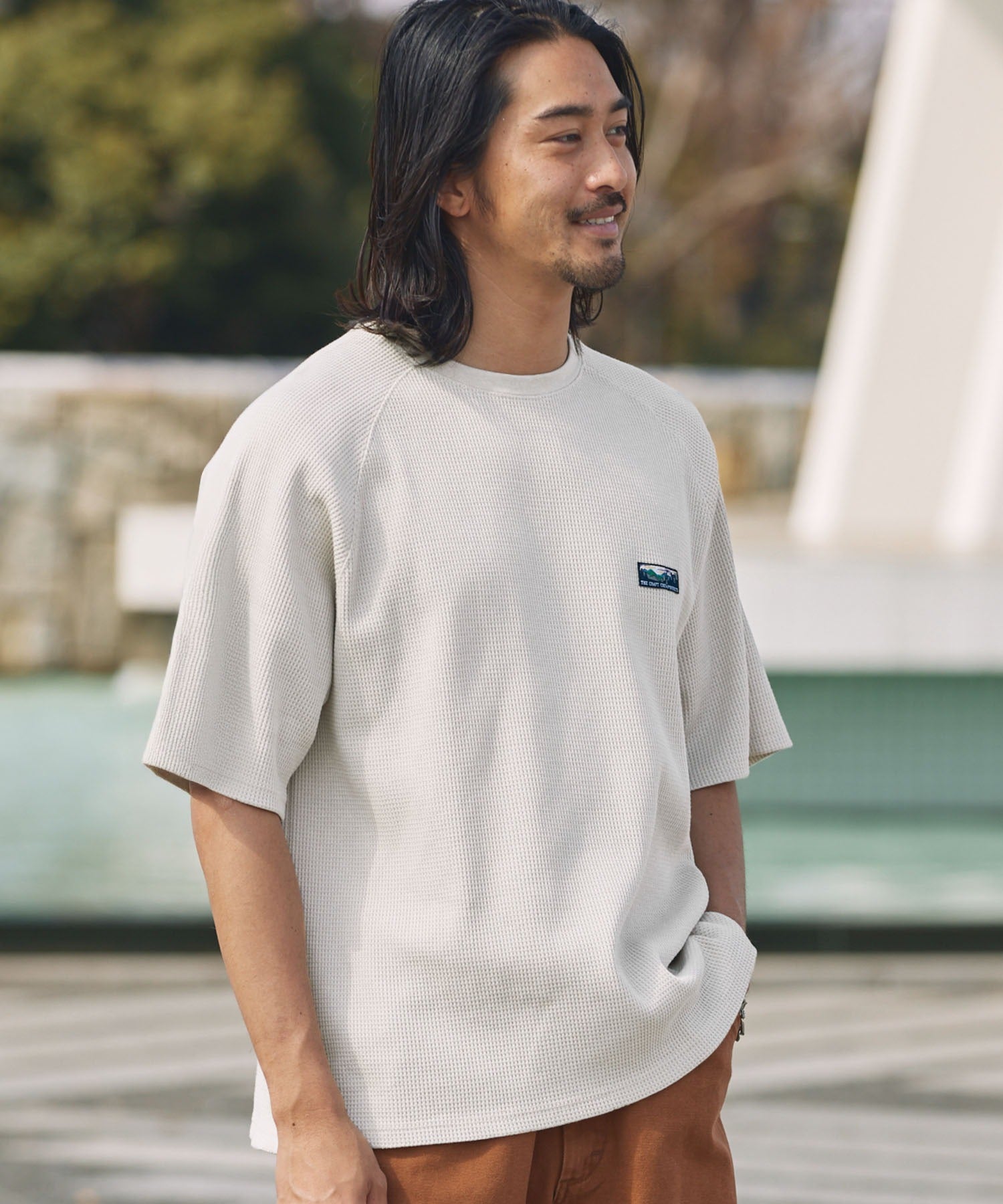THE CRAFT CREW PRODUCTS / 機能抗菌 UV防護 重磅 華夫格 短袖T恤