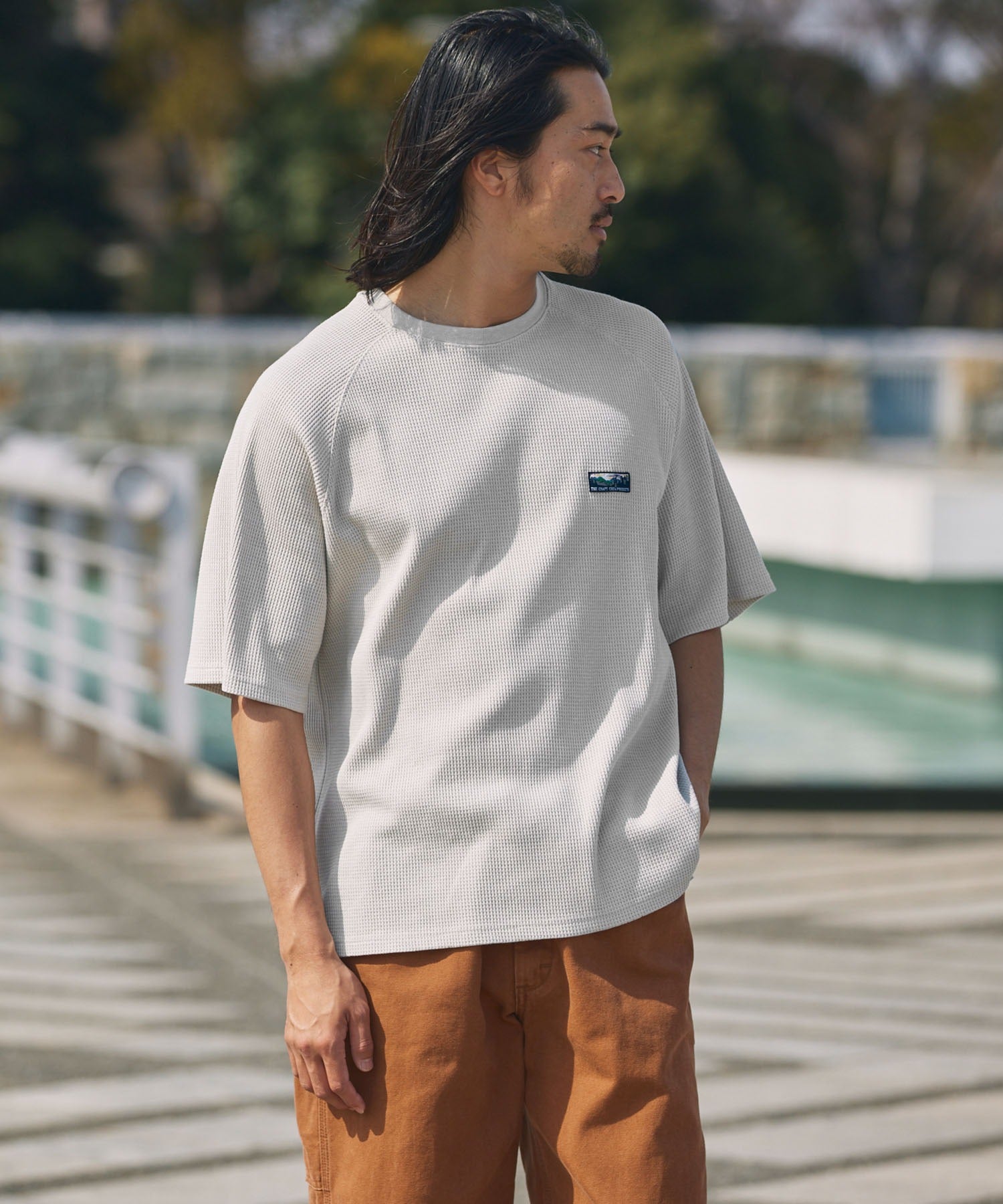 THE CRAFT CREW PRODUCTS / 機能抗菌 UV防護 重磅 華夫格 短袖T恤