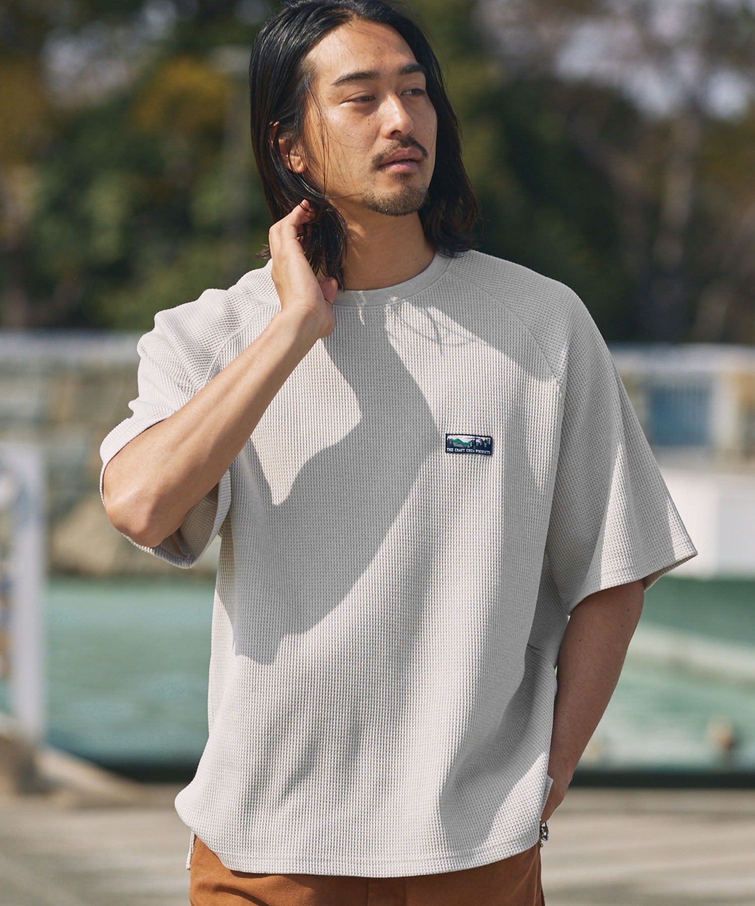 THE CRAFT CREW PRODUCTS / 機能抗菌 UV防護 重磅 華夫格 短袖T恤