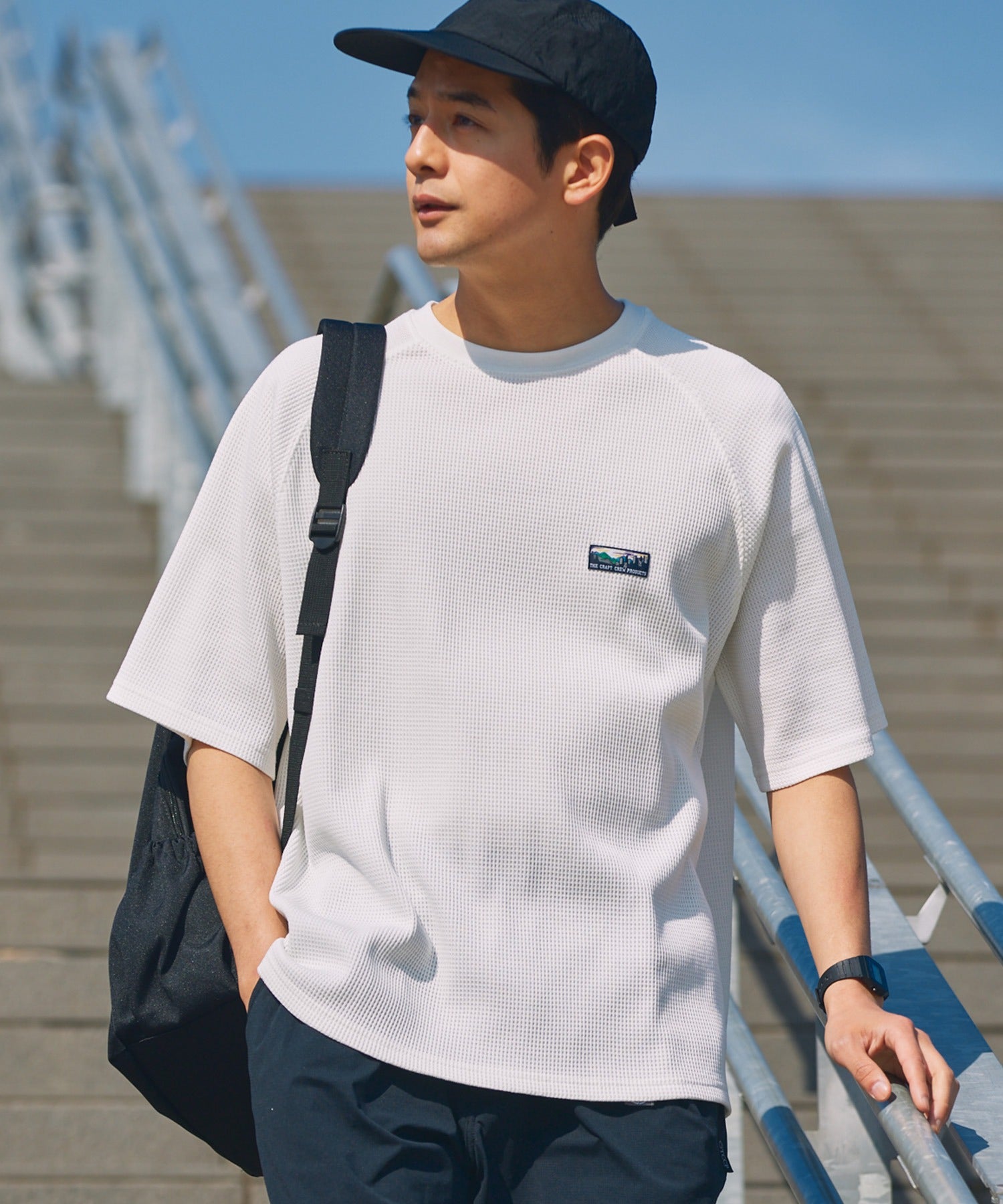 THE CRAFT CREW PRODUCTS / 機能抗菌 UV防護 重磅 華夫格 短袖T恤
