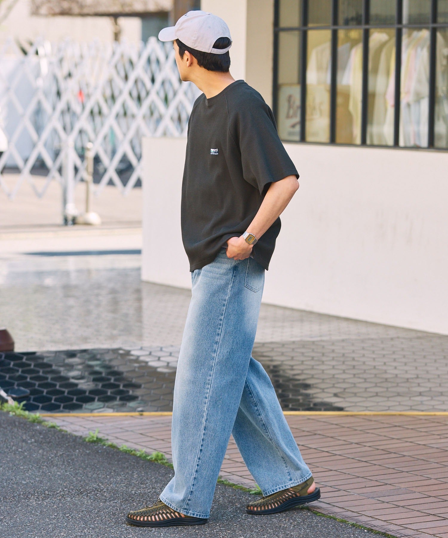 THE CRAFT CREW PRODUCTS / 機能抗菌 UV防護 重磅 華夫格 短袖T恤