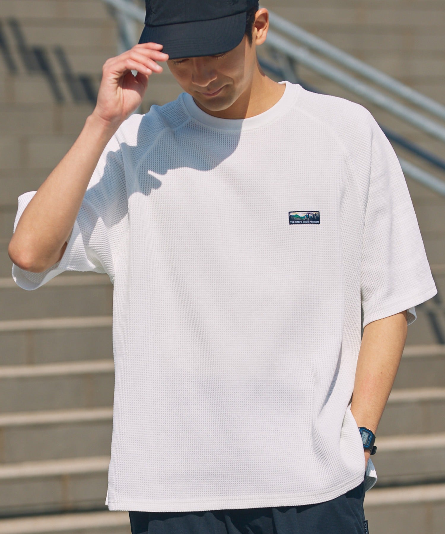 THE CRAFT CREW PRODUCTS / 機能抗菌 UV防護 重磅 華夫格 短袖T恤