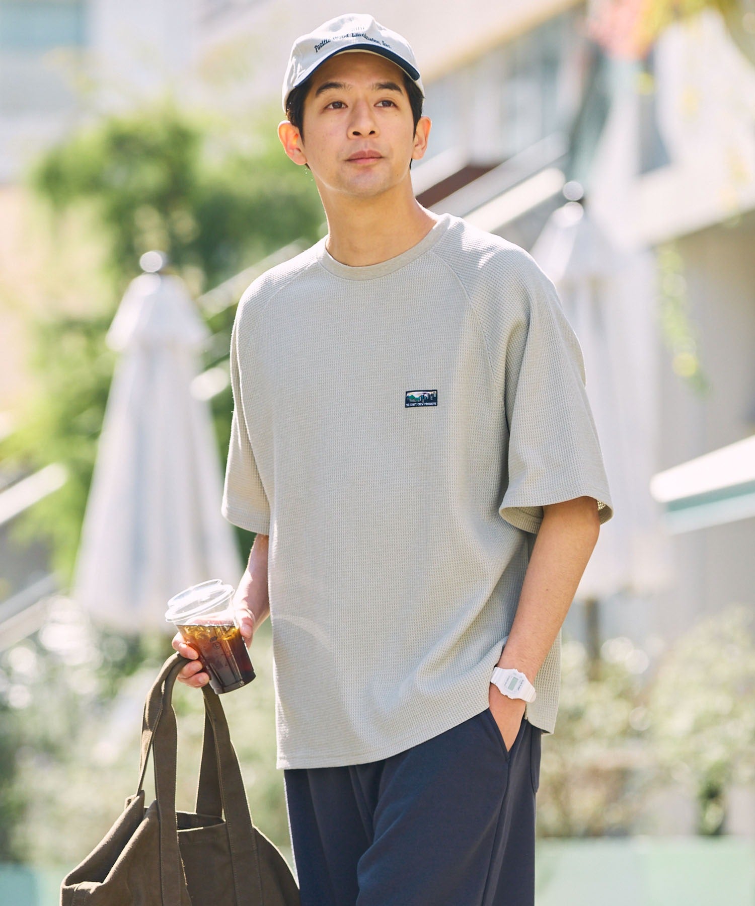 THE CRAFT CREW PRODUCTS / 機能抗菌 UV防護 重磅 華夫格 短袖T恤