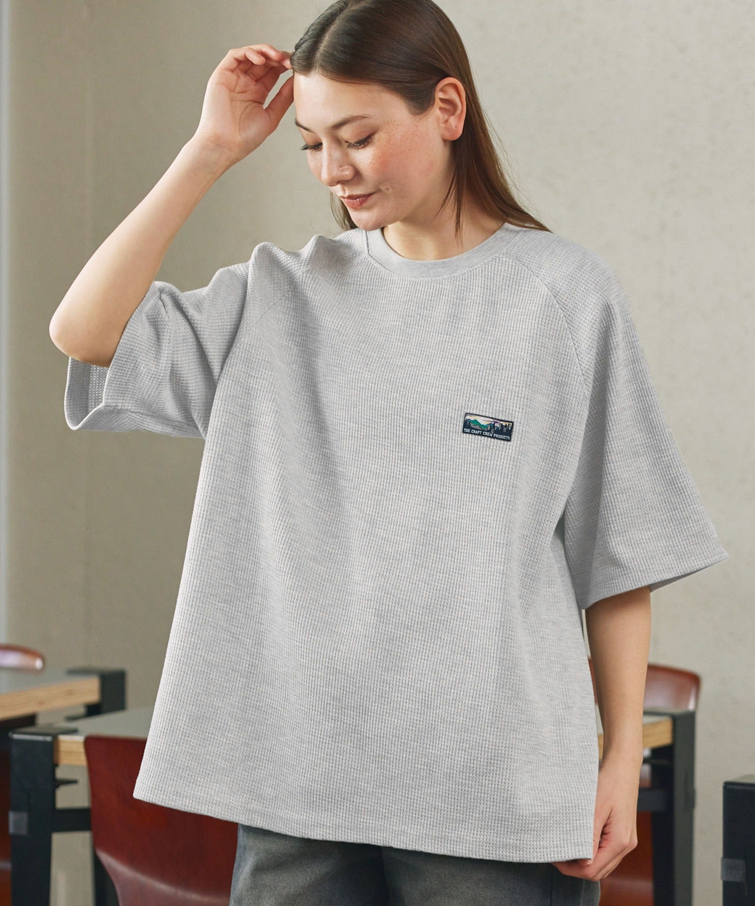 THE CRAFT CREW PRODUCTS / 機能抗菌 UV防護 重磅 華夫格 短袖T恤