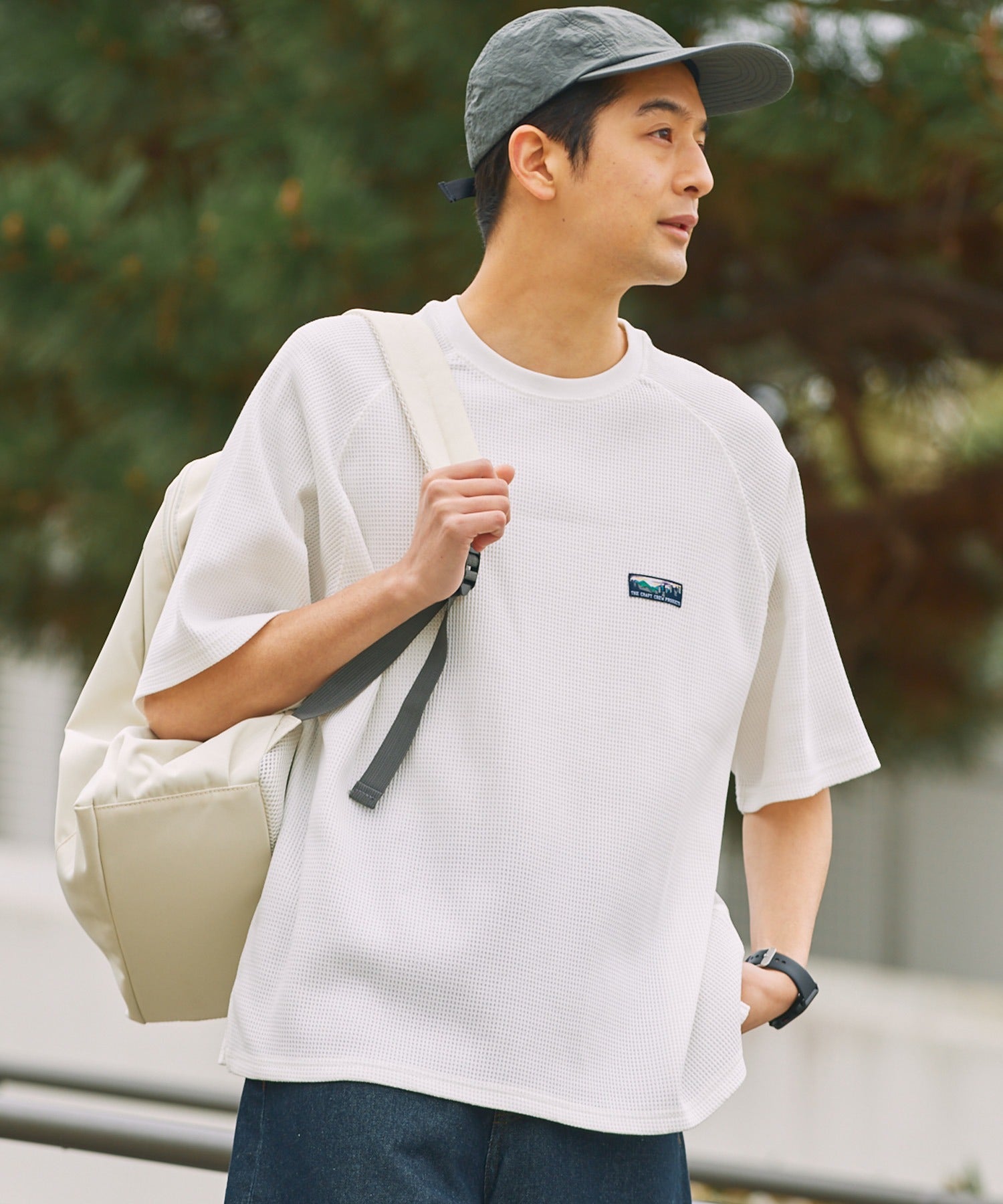 THE CRAFT CREW PRODUCTS / 機能抗菌 UV防護 重磅 華夫格 短袖T恤