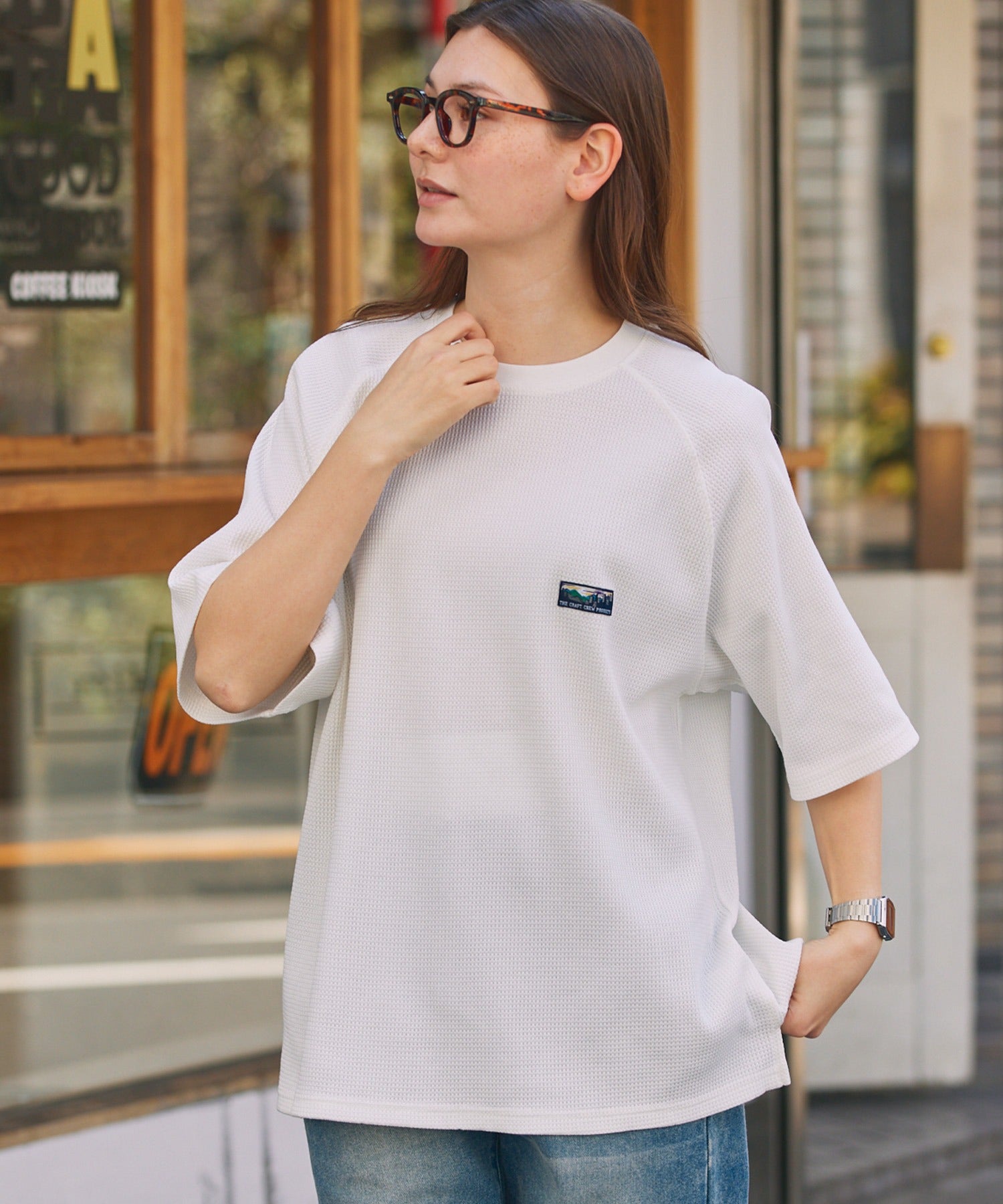 THE CRAFT CREW PRODUCTS / 機能抗菌 UV防護 重磅 華夫格 短袖T恤