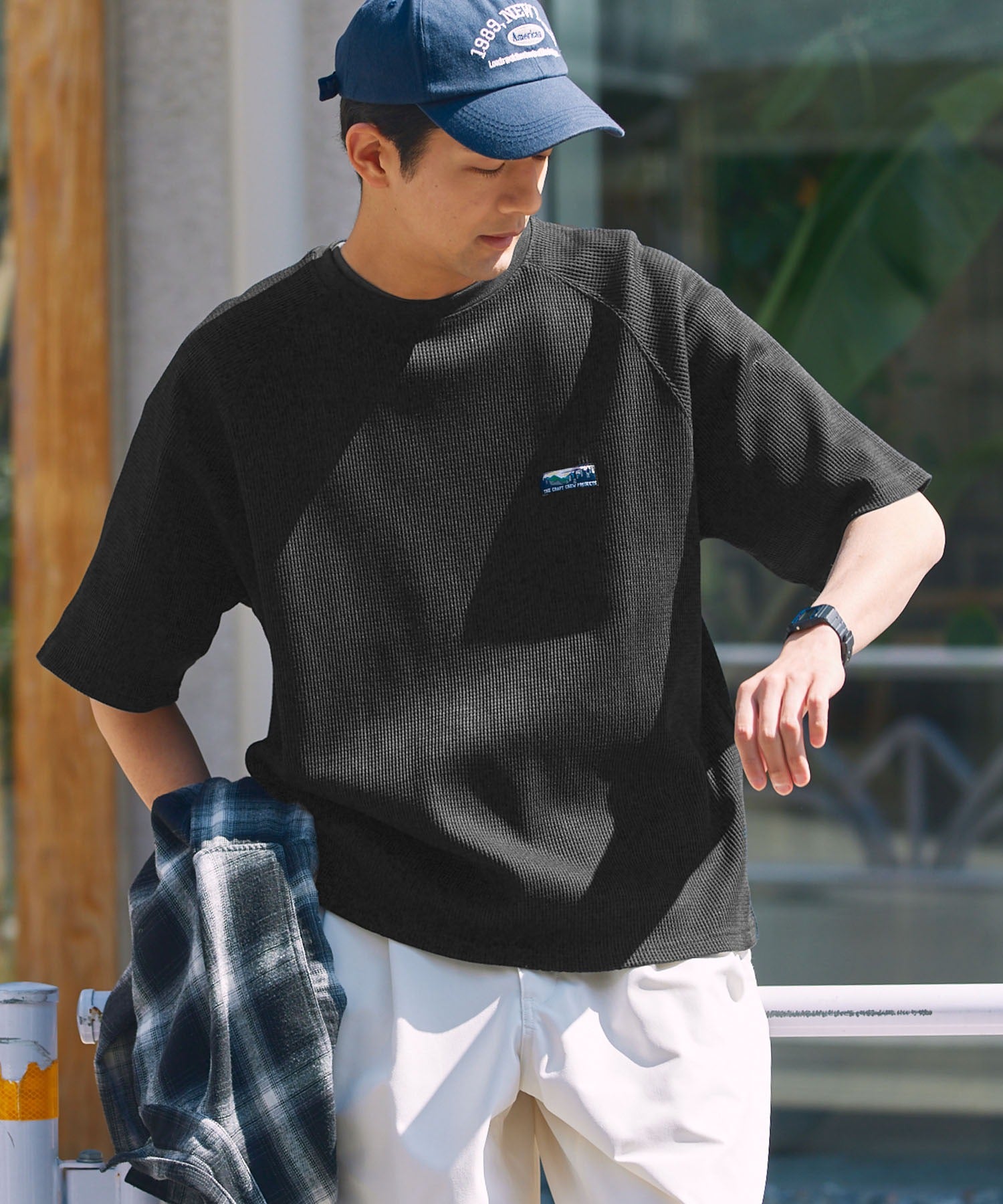 THE CRAFT CREW PRODUCTS / 機能抗菌 UV防護 重磅 華夫格 短袖T恤