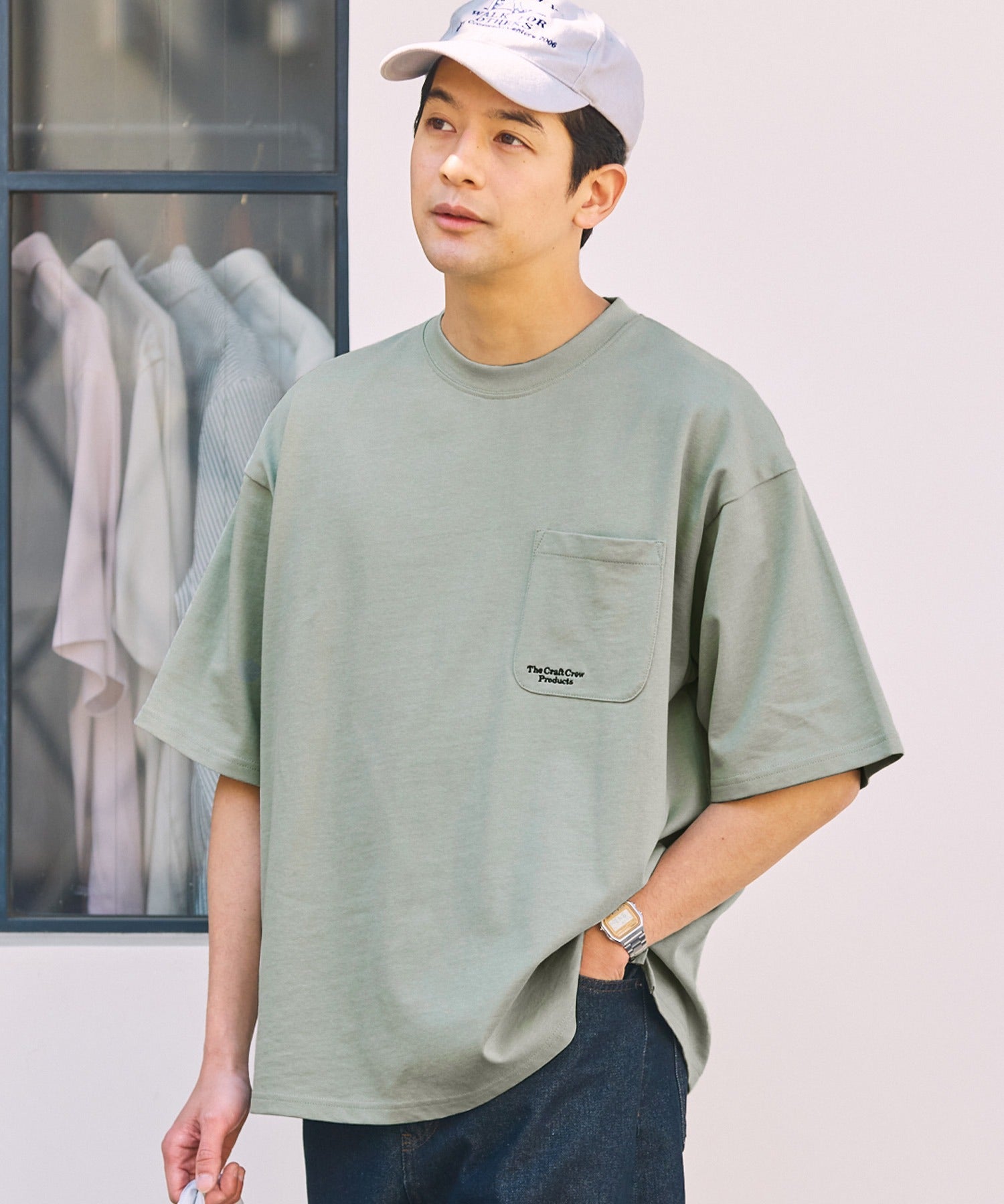 THE CRAFT CREW PRODUCTS / 抗UV防汗漬 口袋短袖T恤