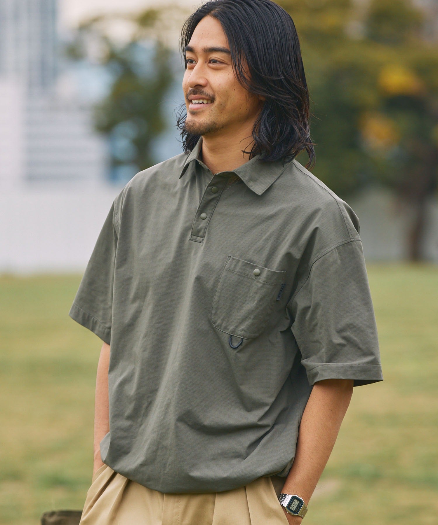THE CRAFT CREW PRODUCTS / 抽繩口袋短袖Polo衫
