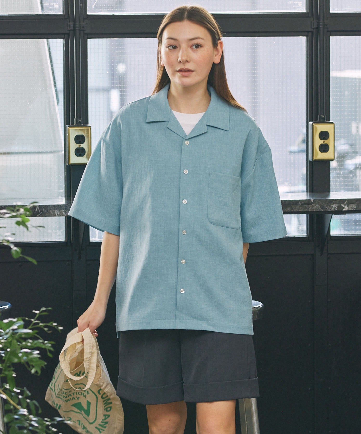 THE CRAFT CREW PRODUCTS / 乾爽機能 亞麻感開領短袖襯衫