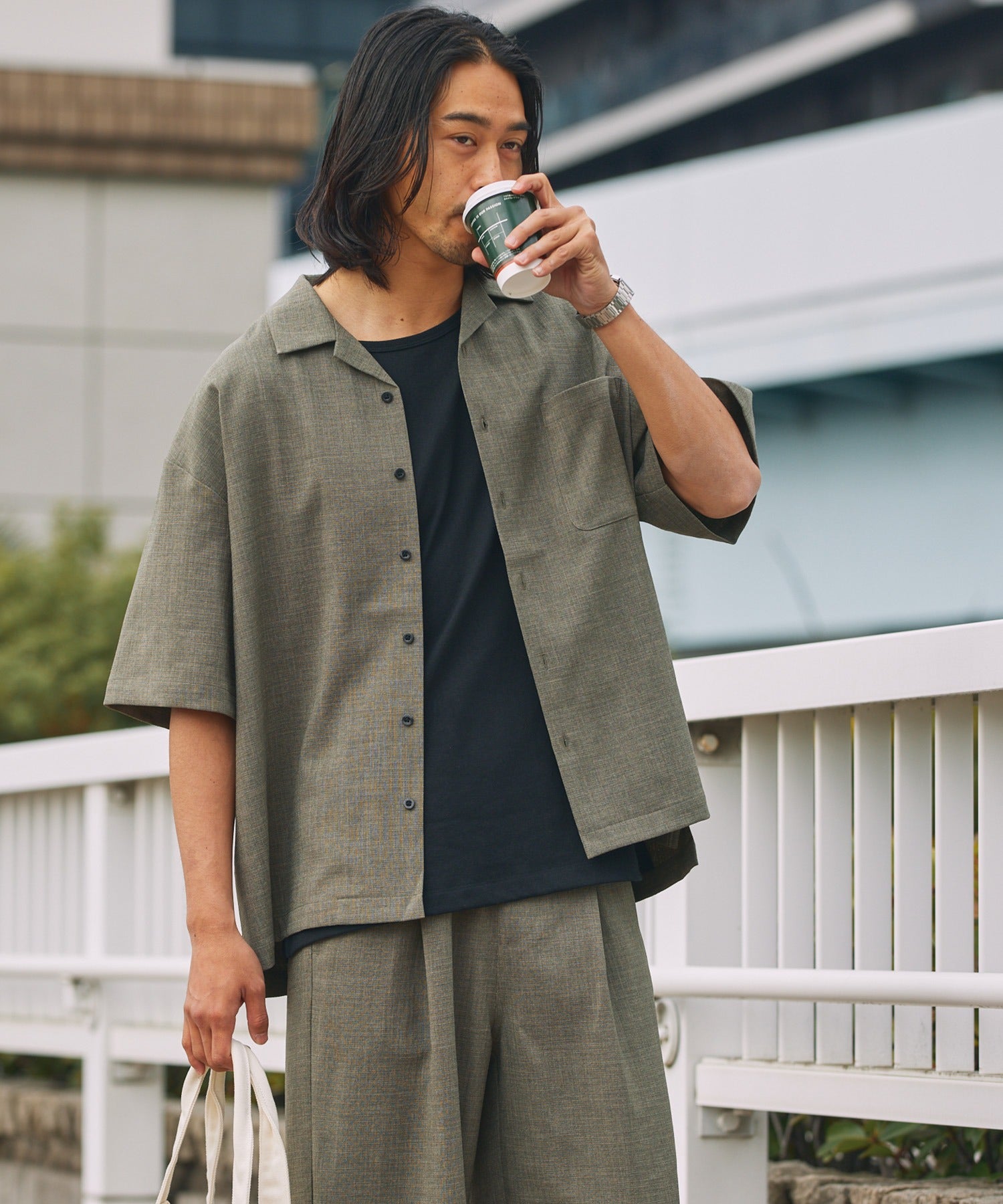 THE CRAFT CREW PRODUCTS / 乾爽機能 亞麻感開領短袖襯衫
