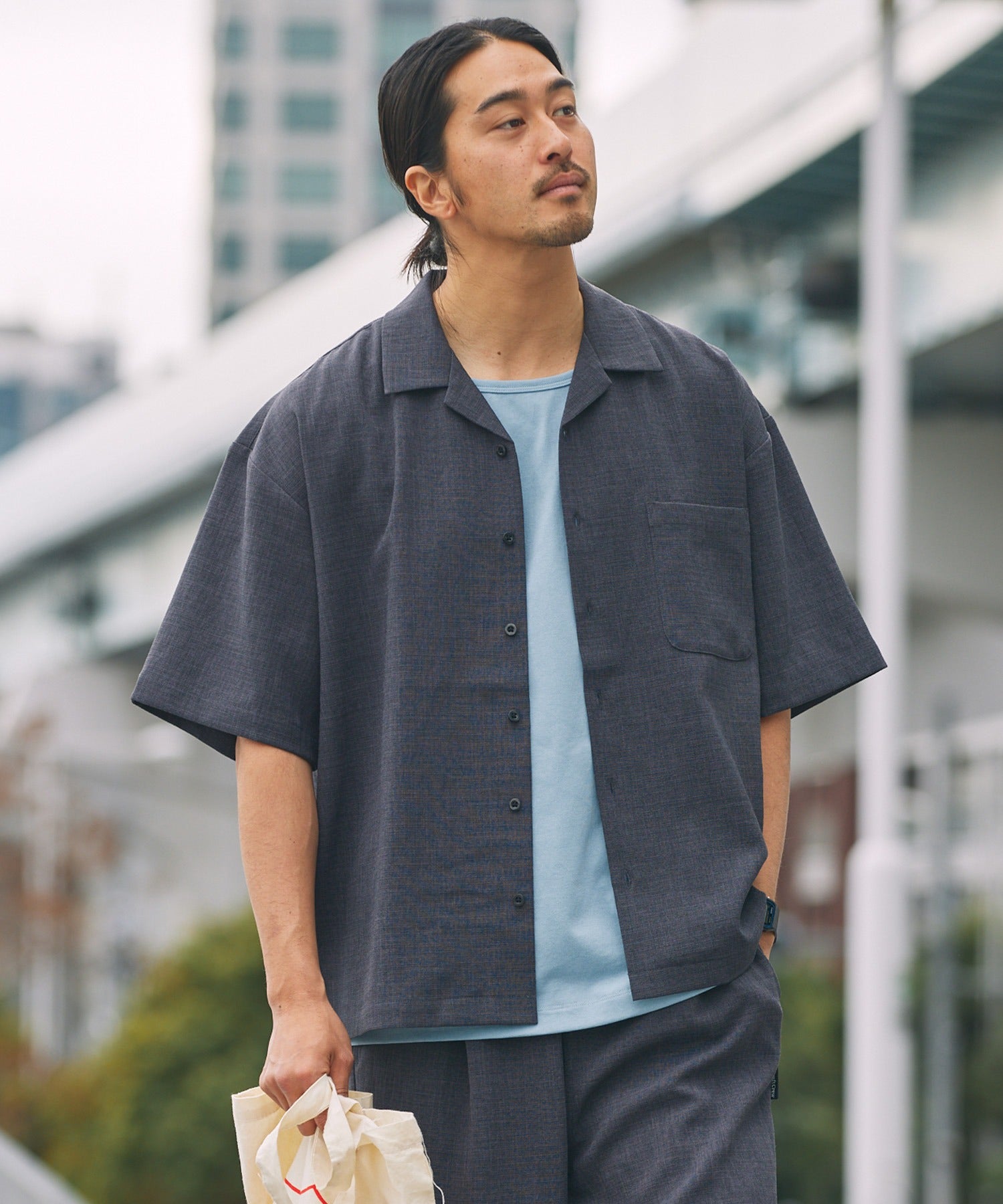 THE CRAFT CREW PRODUCTS / 乾爽機能 亞麻感開領短袖襯衫