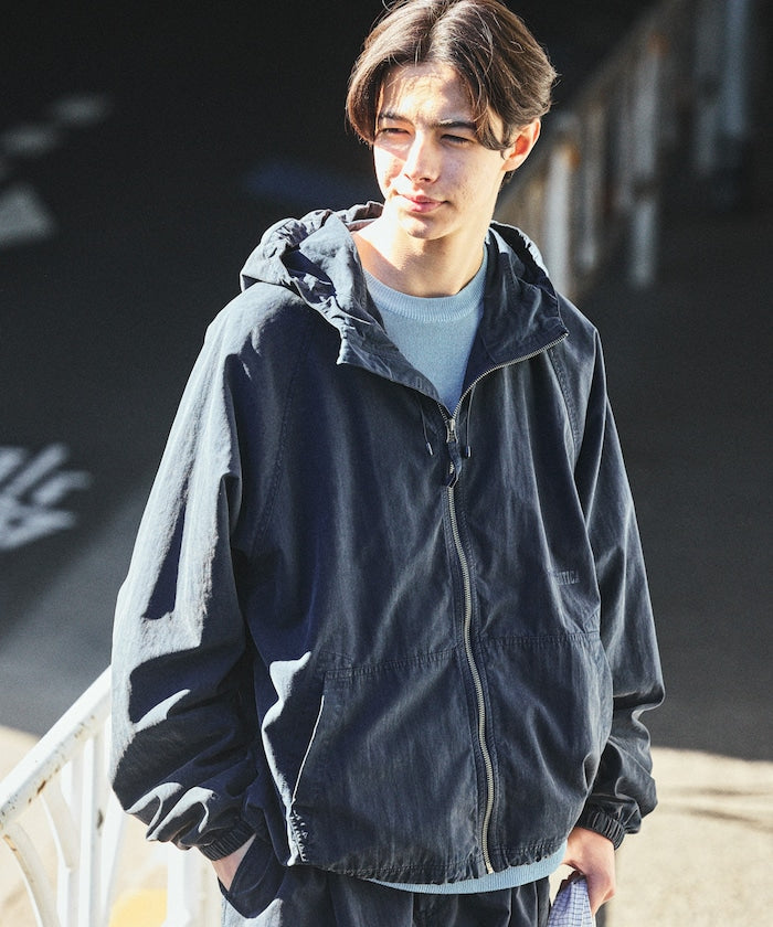 NAUTICA JP / 水洗加工 尼龍拉鍊連帽外套