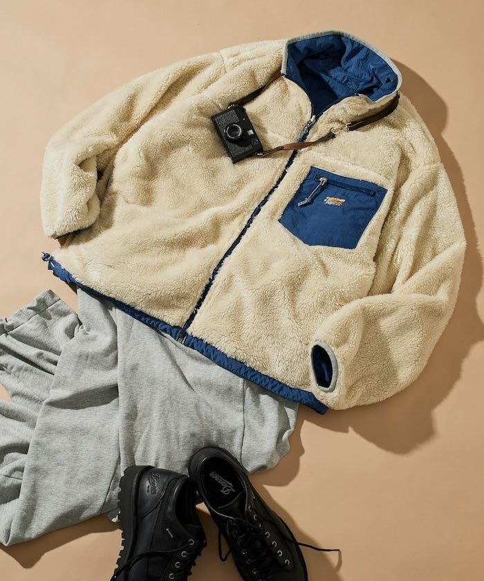 FREAK’S STORE / 寬鬆剪裁 雙面穿尼龍 × 羊羔絨外套