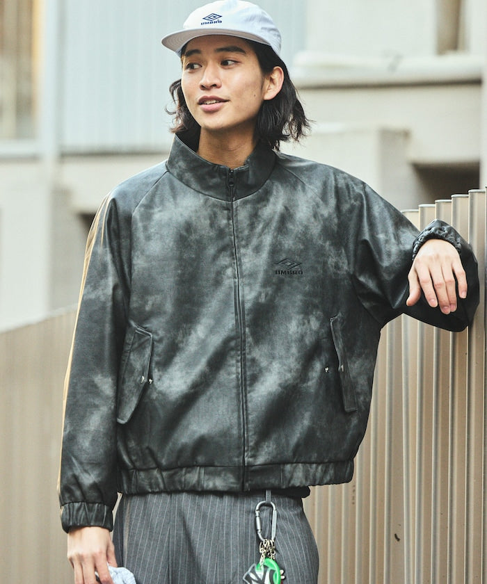UMBRO x FREAK’S STORE / 別注 Leatherette Stand Collar Blouson 仿皮革 立領拉鍊外套
