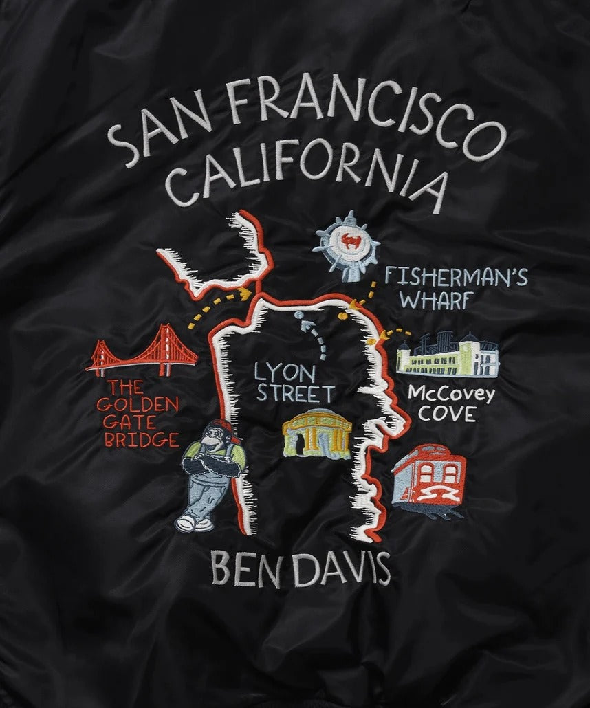 BEN DAVIS / 刺繡飛行外套(可拆式毛絨領)