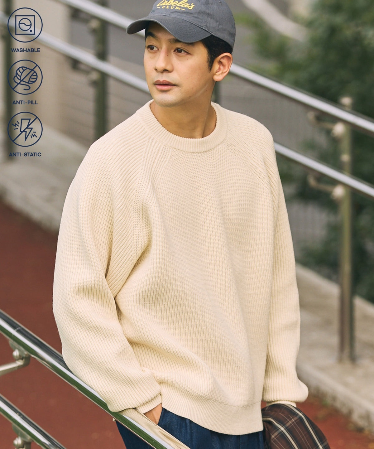 THE CRAFT CREW PRODUCTS / 寬版圓領羅紋針織衫(可機洗抗起球)