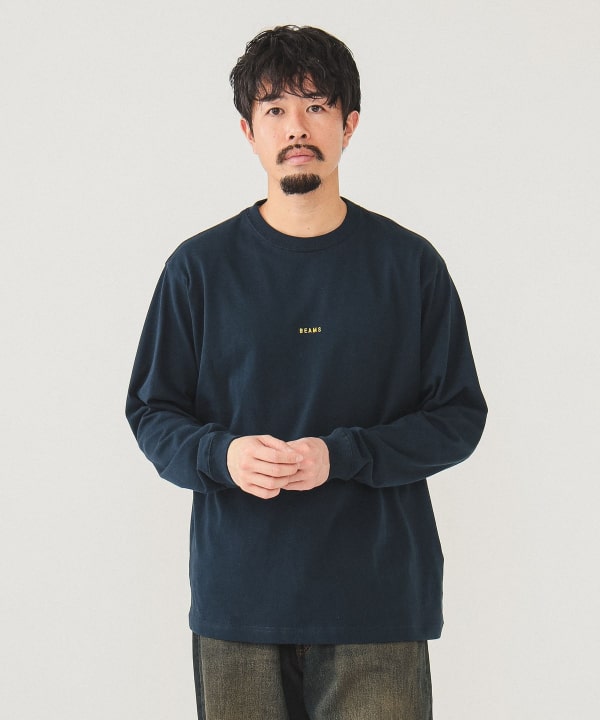 BEAMS / 小刺繡標誌 長袖T恤