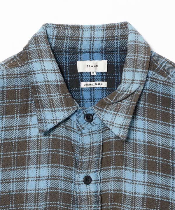 BEAMS / 仿舊格紋襯衫