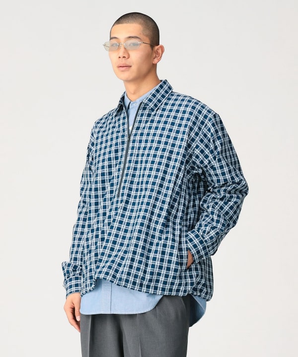 BEAMS Half Zip Pullover Shirt / 格紋半拉鍊襯衫