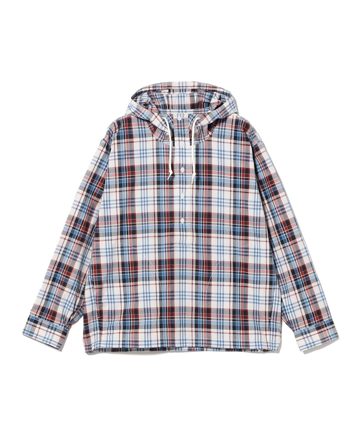 BEAMS / 反光格紋連帽襯衫