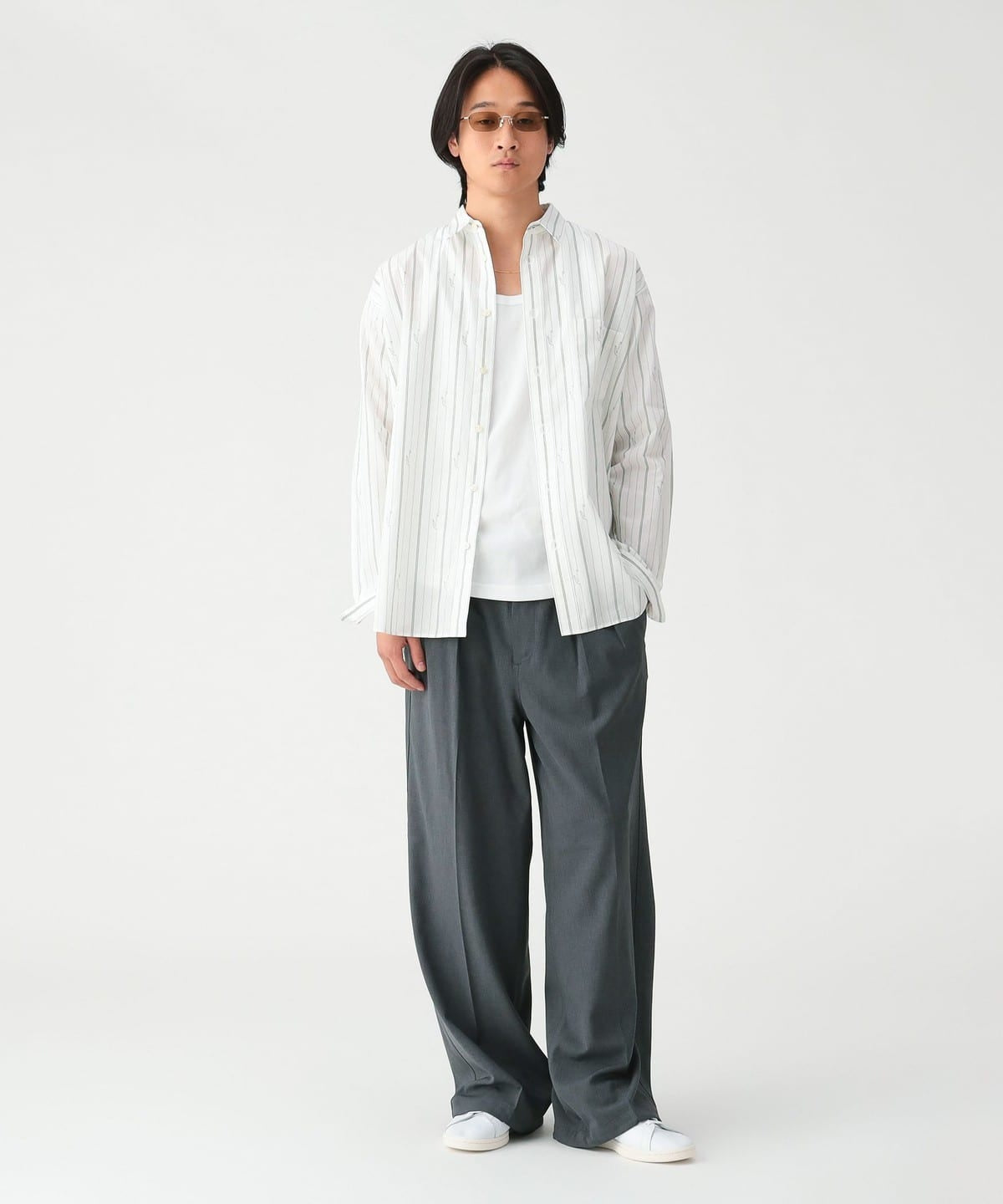 LACOSTE × BEAMS / 鱷魚圖騰條紋襯衫(日本聯名限定)